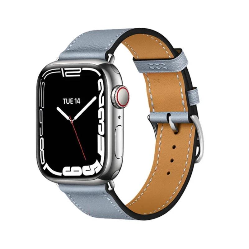 Genuine Leather Bracelet Strap For Apple Watch Band 45mm 49mm 41mm 44mm 42mm 46mm Leather Wristband iWatch Ultra 11 10 9 8 7 6 5