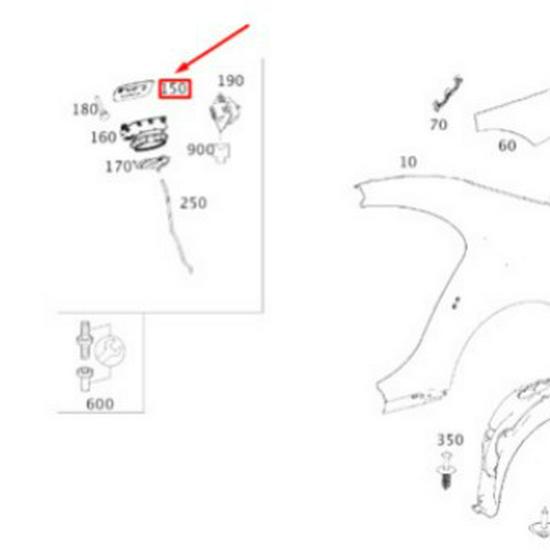 2227570006 - Compatible with Mercedes-Benz S-Class W222 Fuel Tank Cover