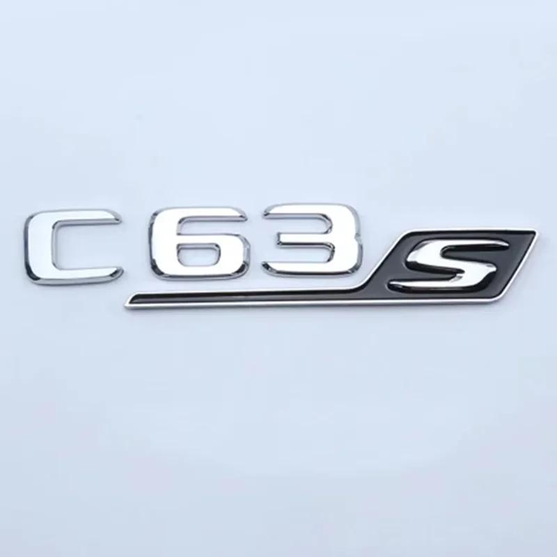 FUP1  ABS For Mercedes C63S AMG W205 W204 2017-2024 Logo Sticker Emblem Badge Black Chrome Car Trunk Letters Auto Logo Styling
