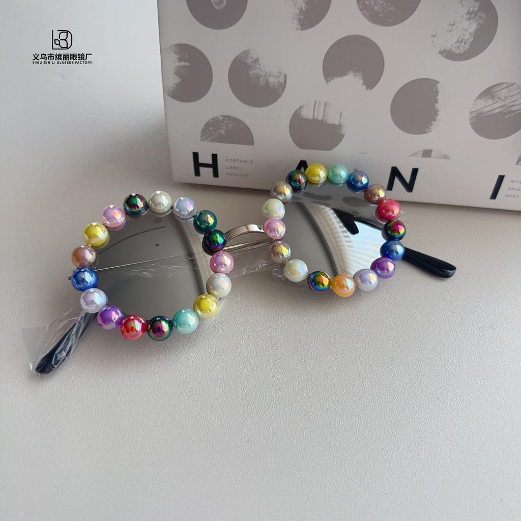 Fashion Diy Metal Round Frame Children'S Sunglasses Travel Sunscreen Uv Protection Concave Shape Baby Sunglasses Glasses