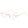 Frameless Mirror Anti-Blue Reading Glasses With The Same Plain And Thin Glasses Frame Fashionable Trimmed Reading Glasses Men