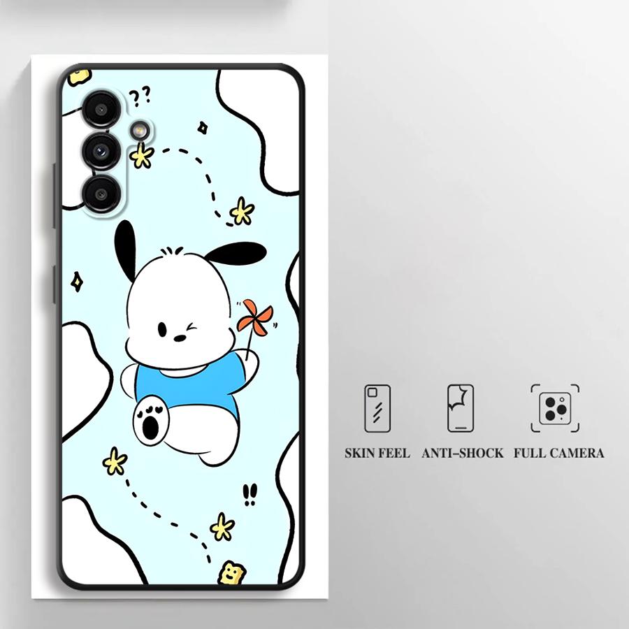Sanrio Hello Kitty And Cinnamon Roll Case for Samsung Galaxy A05 A04 A30 A15 A03 A50 A40 A16 A70 A06 A10 A12 A20 A13 Black Soft
