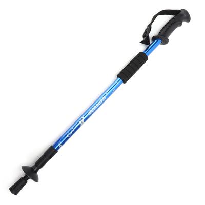 3sekční treková hůl tlumící nárazy, rovná rukojeť, slitina hliníku, vycházkové hole