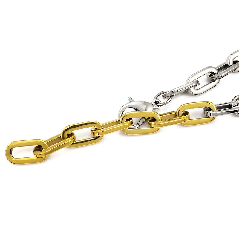 Two Tone Color Choker Necklace for Women Men with Long Chain Charm Pendant Big Cool Necklace Party Jewelry Necklace Bracelet Set