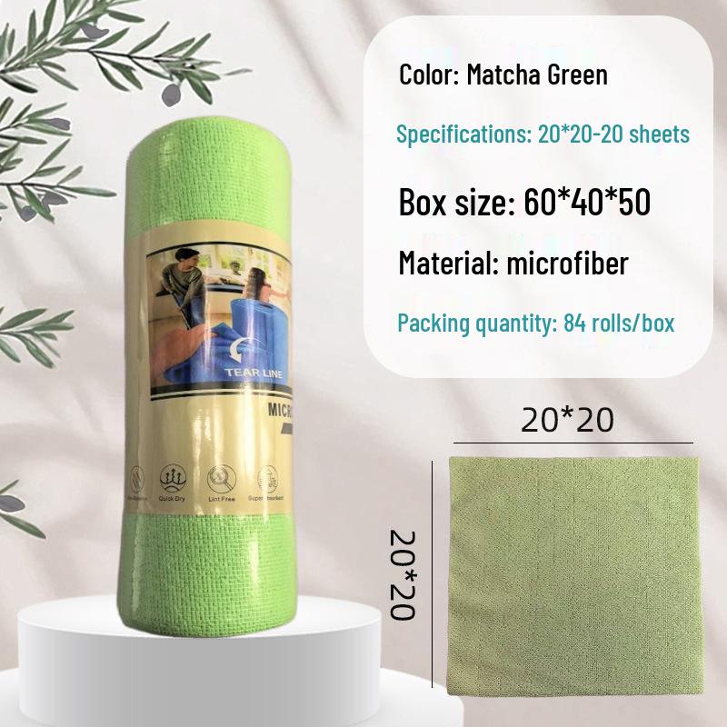 Weekly Disposable Water-Absorbent Kitchen Cleaning Towels - Oil-Resistant, Tear-Off Roll for Easy Use 20x20cm