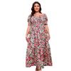 Big Size Women's Summer Floral One Shoulder Waist Slim Dresses