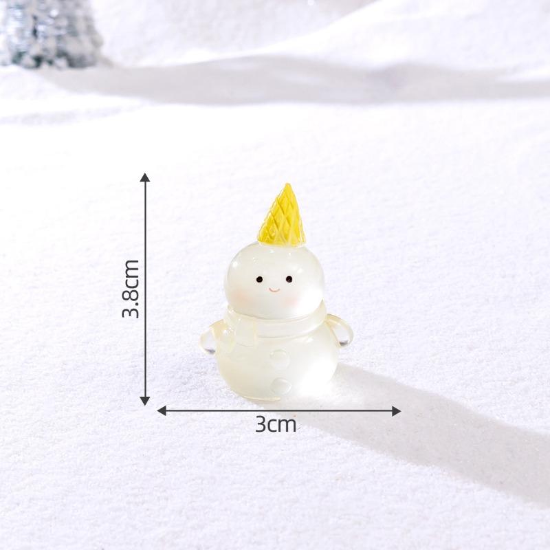 Cute Glow-in-the-dark Micro-landscape SnowmenSnowfields Christmas Decorations, Accessories Car Mini Ornaments