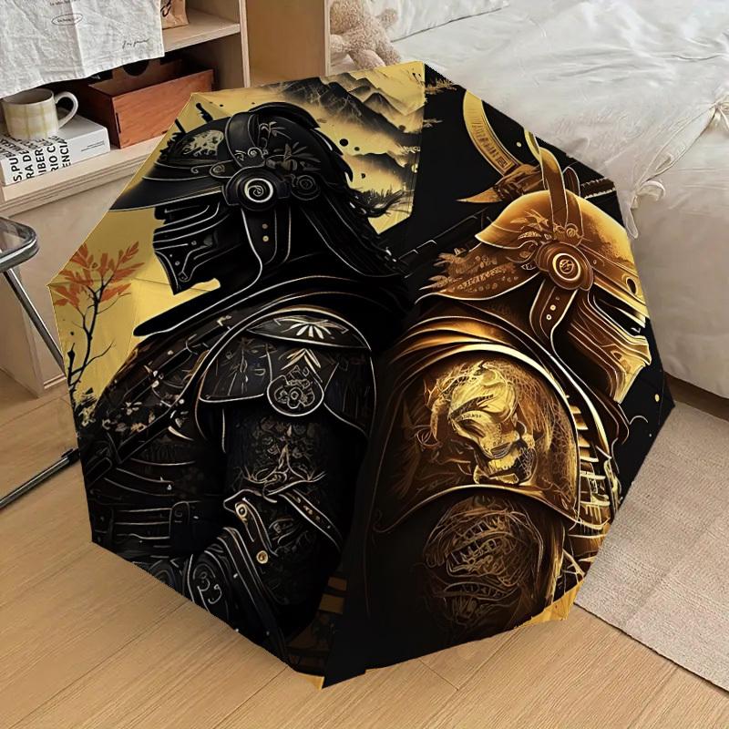 

1pc Samurai Armor Automatic Folding Umbrella, Casual Outdoor Accessory, Birthday Festival Gift yy251126196