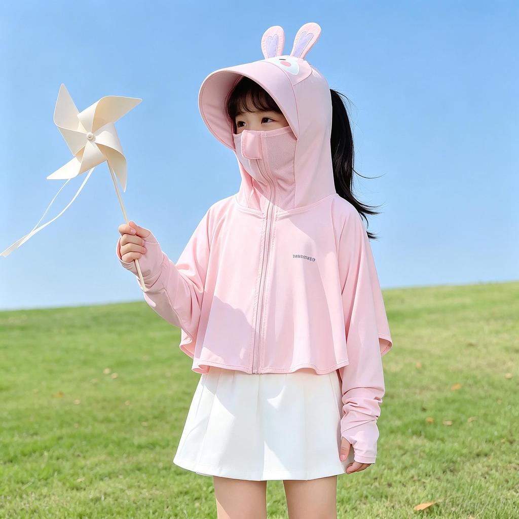Atmungsaktiver Eisseiden-Sonnenschutz-Hoodie für Kinder - Unisex Leichte Sommerjacke