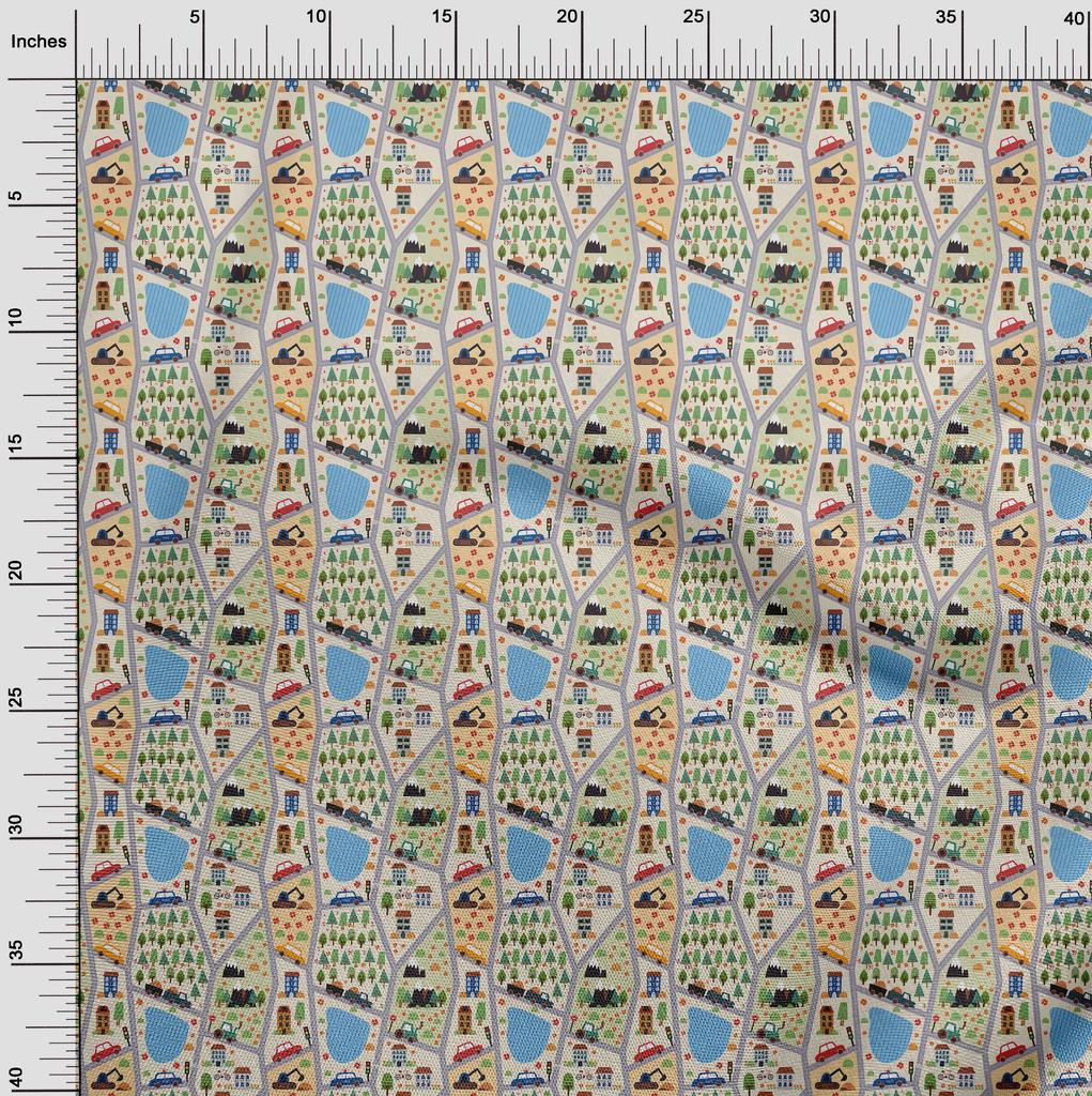 oneOone Cotton Flex Forest Green Fabric Travel Sewing Craft Projects Fabric Prints By Yard 40 Inch