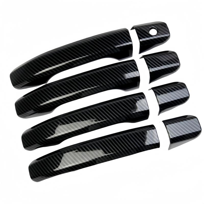 Door Handle Cover For Chevrolet Silverado GMC Sierra 2015- Glossy Black Carbon Fiber Chrome Car Trim Styling Accessories