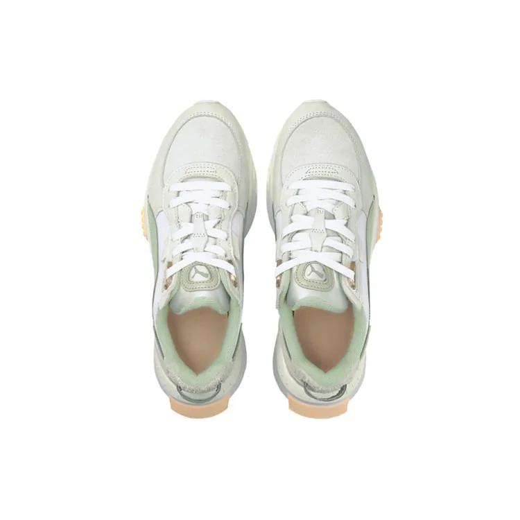 PUMA Wild Rider Prm White Grey Green Women's (Unisex) Training Shoes 381899 01