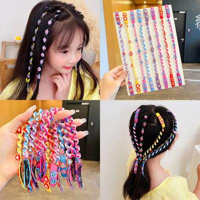 Neues Mädchen Niedliche Blumen Geflochtenes Haar Stirnband Lockiges Haar Seil Für Kinder Bonbonfarben Haarnadeln Haarbänder Mode Haarschmuck