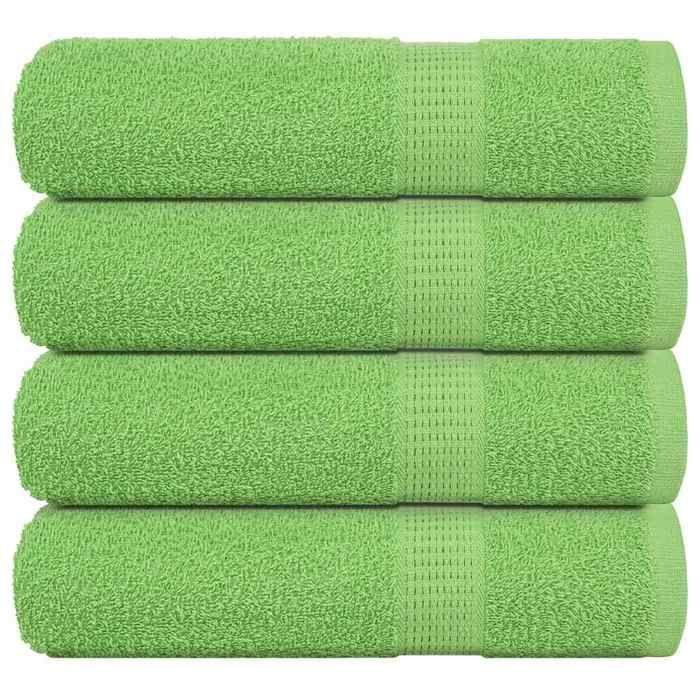 VidaXL Serviettes de bain 4pcs vert pomme 100x150cm 360g/m² 100% coton 137029