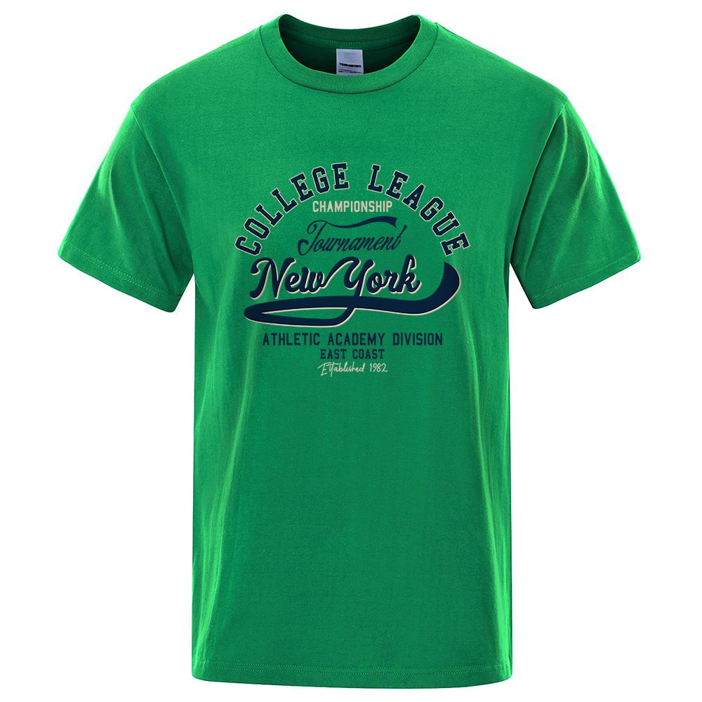 

Колледж Лига Нью-Йорк Атлетик Ист Кост Футболки Мужская Футболка Летняя Свободная Одежда Свободная Хлопковая Футболка Оверсайз Уличные Мягкие Топы 4XL