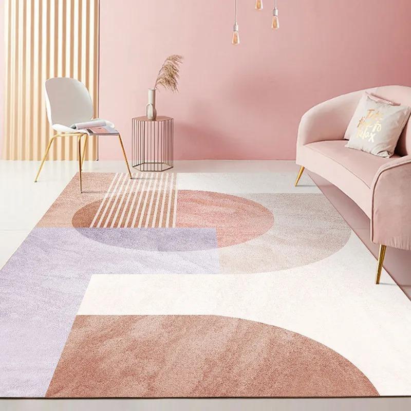 Cute Pink Carpet Simple Pattern Living Room Anti-slip Floor Mat Study Bedroom Ground Mat Easy To Clean Rug Yoga Mat Gift