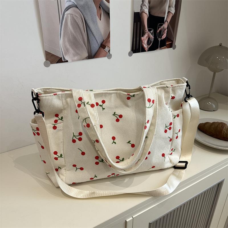 Corduroy Print Stylish & Elegant Large Capacity Handheld Tote Shoulder Bag for Women - New Arrival Versatile