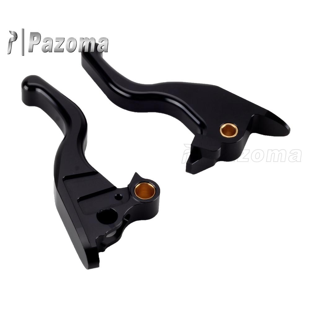 Chrome/Black CNC Aluminum Edge Cut Hand Control Lever Kit Brake Clutch Levers 2 Finger 5.3" for Softail Breakout