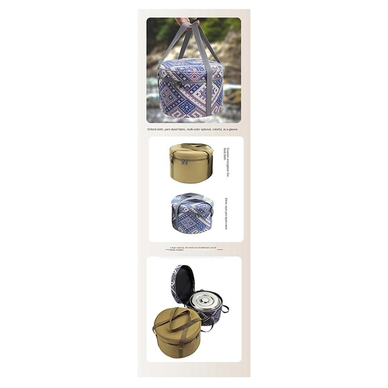 

AEE2-Outdoor Camping Simple Tableware Bag Portable Bag Power Cord Storage Bag Large Capacity Camping Pot Bag