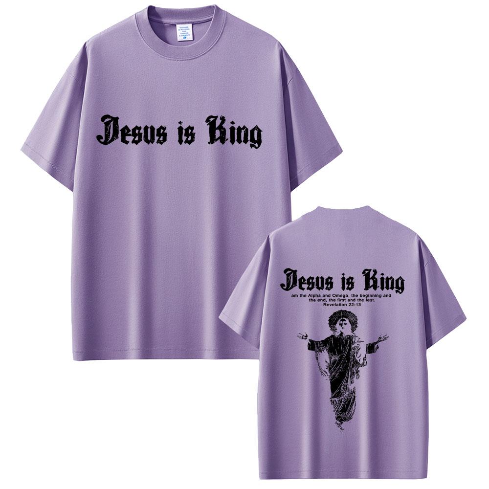 Jesus Is King Graphic T-shirt Christian Religious Short Sleeve T-shirts Summer Men Women Fashion Gothic Rock T Shirt Streetwear