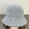 New Wavy Edge Knitted Hat Women's Autumn and Winter Warm Bucket Hat Bucket Hat