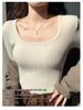Women's Slim Fit U-Neck Long Sleeve T-Shirt - Spring Style