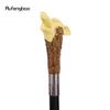 Yellow Resin Wolf Head Tree Root Walking Cane Fashion Decorative Steel Stick Gentleman Elegant Cosplay Cane Knob Crosier 94cm