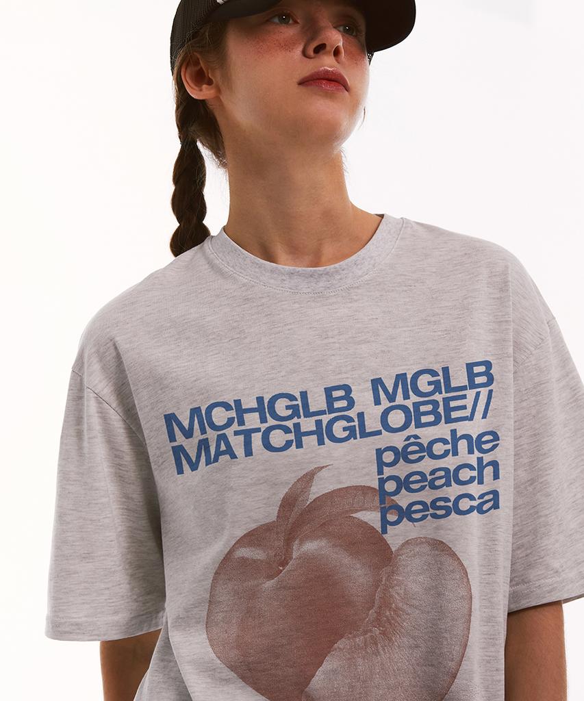 MATCHGLOBE Peaches Oversized Tee (Light Melange)