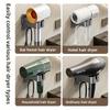 [Wall-Mounted | Space-Saving] Wall-Mounted Hair Dryer Holder | Space-Saving,Easy Installation | Sleek Black Design, Durable Plastic, Metallic Accents