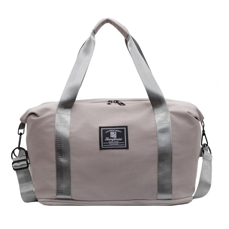 Outdoor sports dry and wet separation fitness bag can be expanded for short trips, portable travel bag can be set with tie rod серый