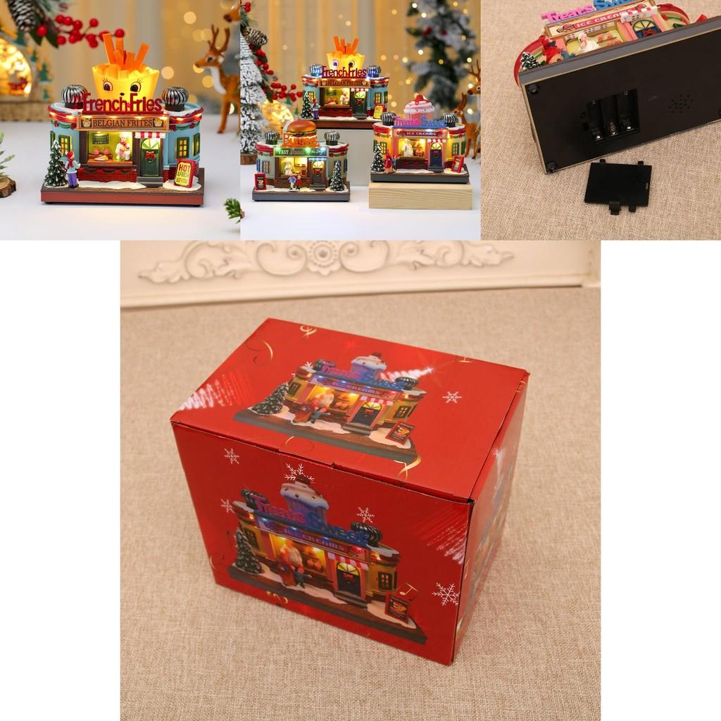 Christmas Creative Rotating Hamburger Music Box Decoration With Light For Kids And Holiday Decor
