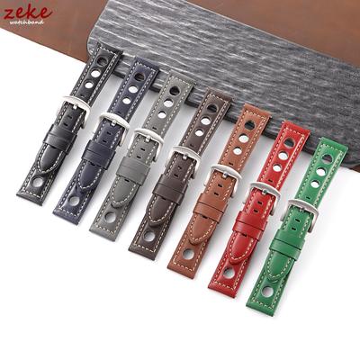 Vintage Cowhide Genuine Leather Watch Strap 20mm 22mm 24mm 26mm Metal Pin Buckle Band Breathable Watchband Bracelet Belt for Men