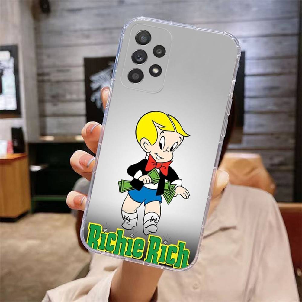 

Cute R-Richie Rich Phone Case For Samsung Galaxy A,71,70,52,51,40,31,50,50S,30S,21S,12,10,Note20ultra Transparent Cover samsunga50