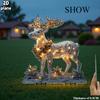 2D Flaches Muster Weihnachtsrentier Gartenstecker 2D Flach Acryl Outdoor Terrassendekoration, Feiertagsdekoration Garten und Terrasse, Rentier Weihnachten