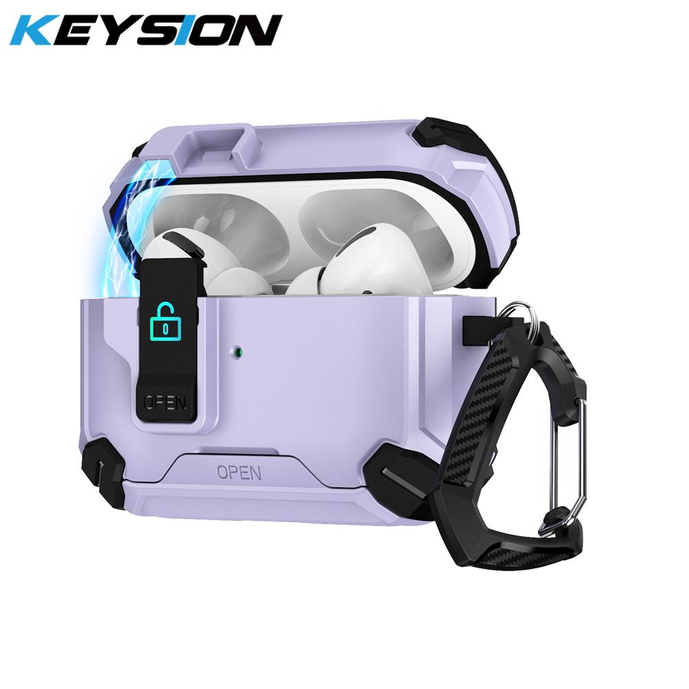 KEYSION Magnetic Automatic Switch Earphone Case for Airpods Pro 3 Pro 2 Shockproof Phone Stand Headphone Cover for AirPods 4 3 2 1