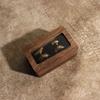 Double Slot Wooden Ring Box Opening Window Jewelry Ring Holder Black Walnut Cufflinks Box  Couples