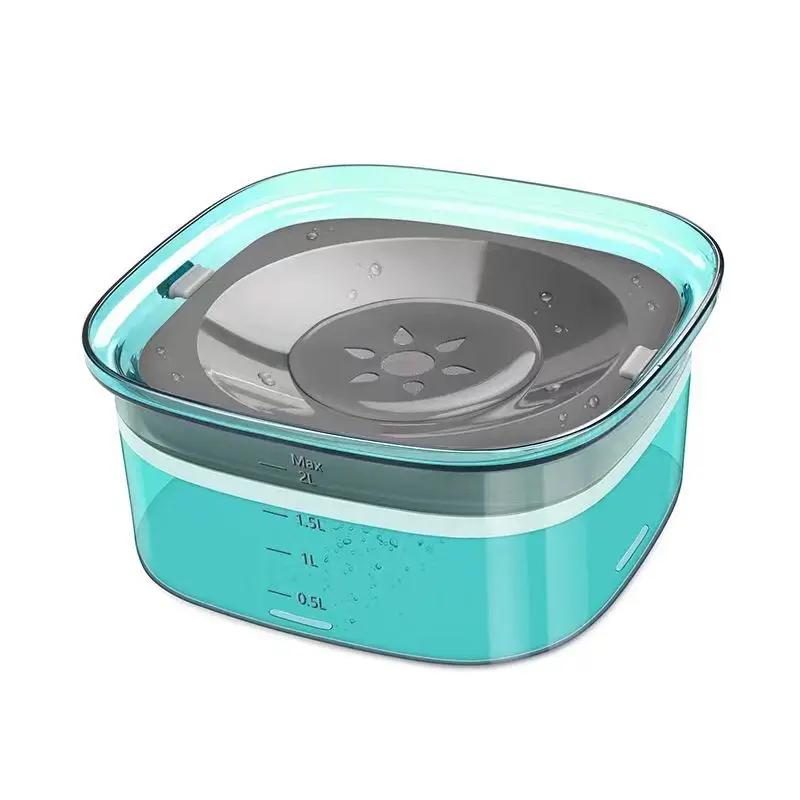 2L Spill Proof Pet Dog Cat Water Bowl Reduce Refill, Anti Splash No Mess Dispenser Dripless Slow Drinking Water Bowl