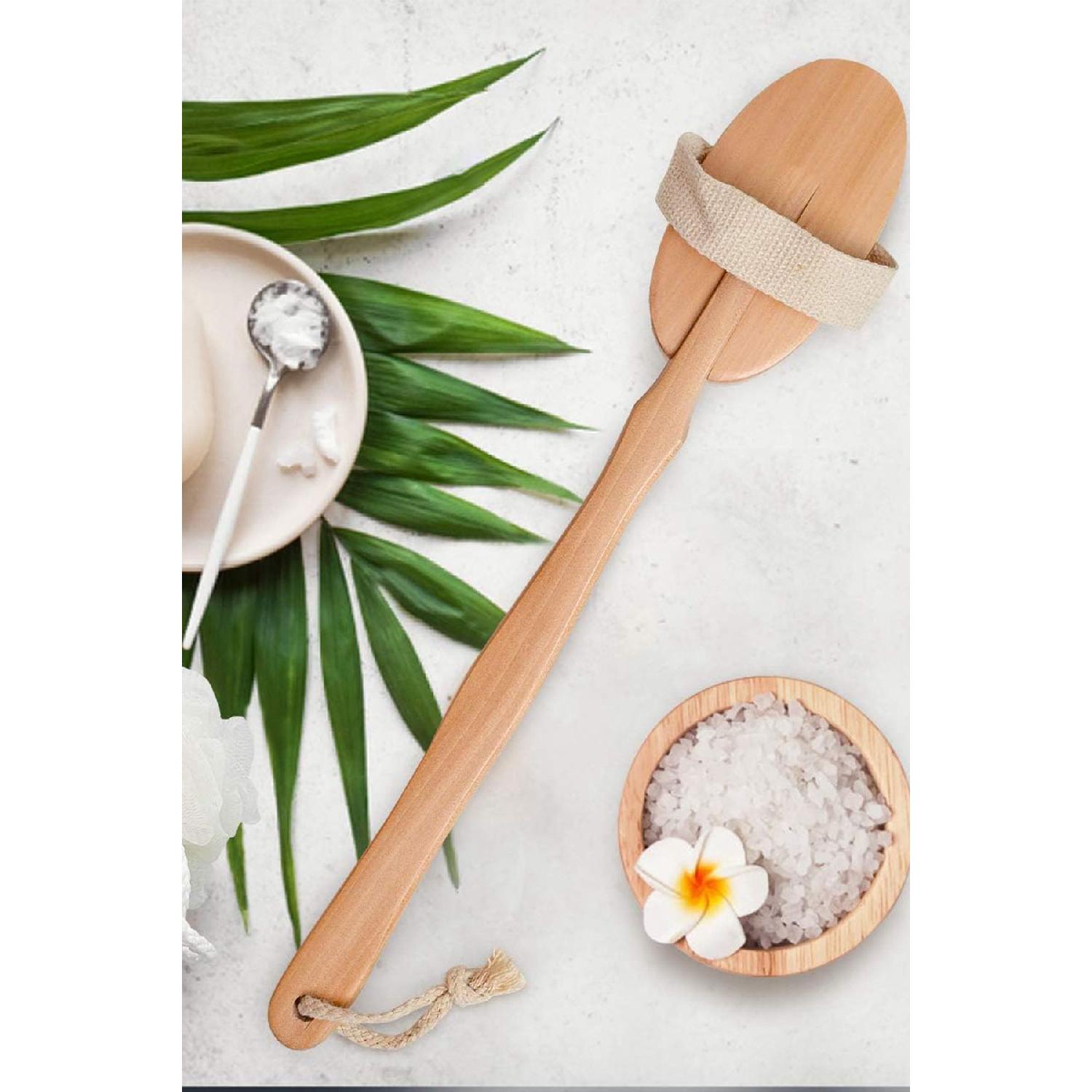 

100% Natural Horsehair Cellulite Brush With Handle Anti-cellulite Massage Tool Dry Body Brush 2 Pieces