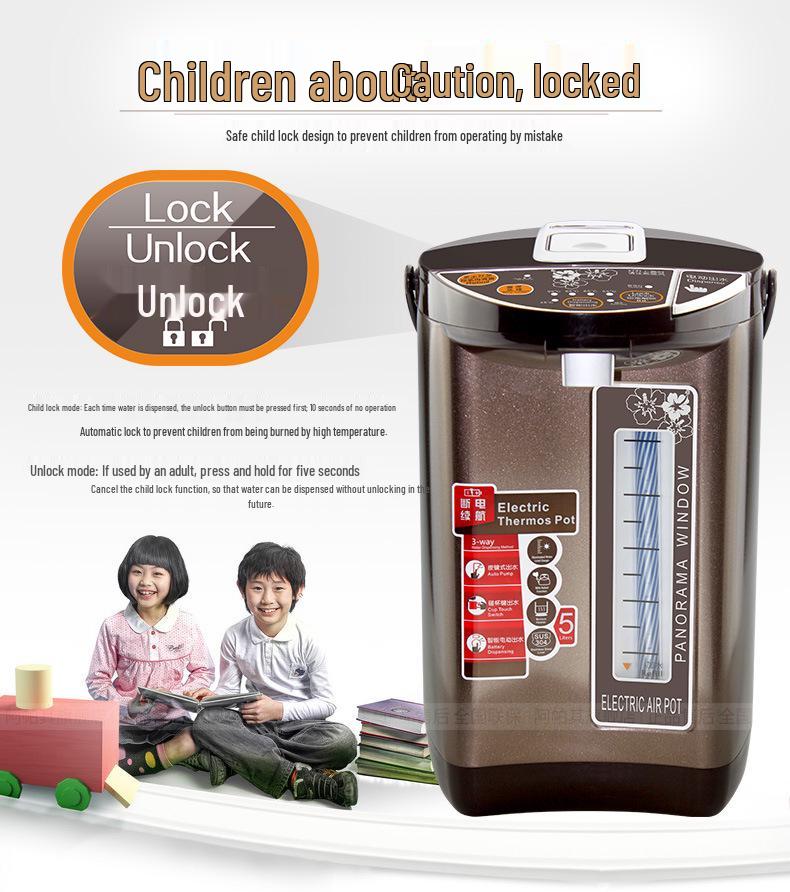 Apache AHP-5083 5L Electric Hot Water Bottle with 304 Stainless Steel Inner Pot and Insulated Constant Temperature Kettle.