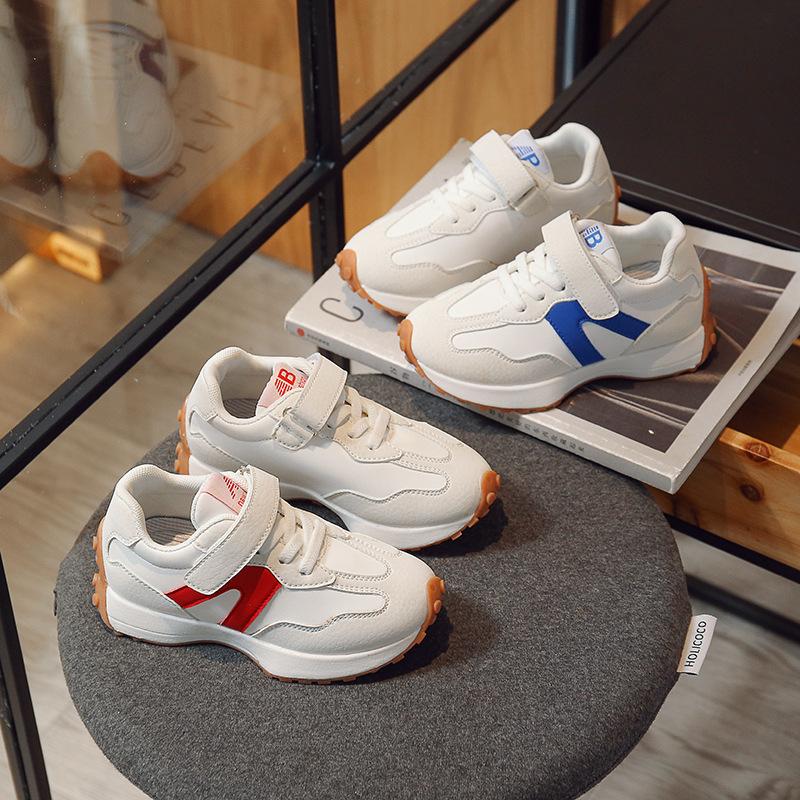 Children's Sports Shoes Korean Version Breathable Male and Female Classmates 2025 Spring and Autumn New Dad Shoes Fashion Leather White Shoes