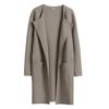Woolen Coat Women Autumn Korean Fashion Casual Loose Women Coat Solid Color Button-Less Cardigan Coat