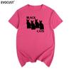 Black Cat Short Sleeve Tshirt Cotton Unisex T Shirt New Tee Tshirt Unisexs Unisex Fashion