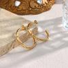 Drop Shipping Colorful Zircon Statement Earring 18K Gold Plated Stainless Steel Hoop Earring