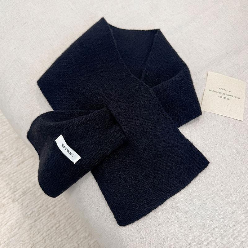 Wool Winter Scarf For Women Warm Triangle Knit Scarves Hijab Solid Lady Shawl Wrap Female Pashmina Bandana Head Scarfs