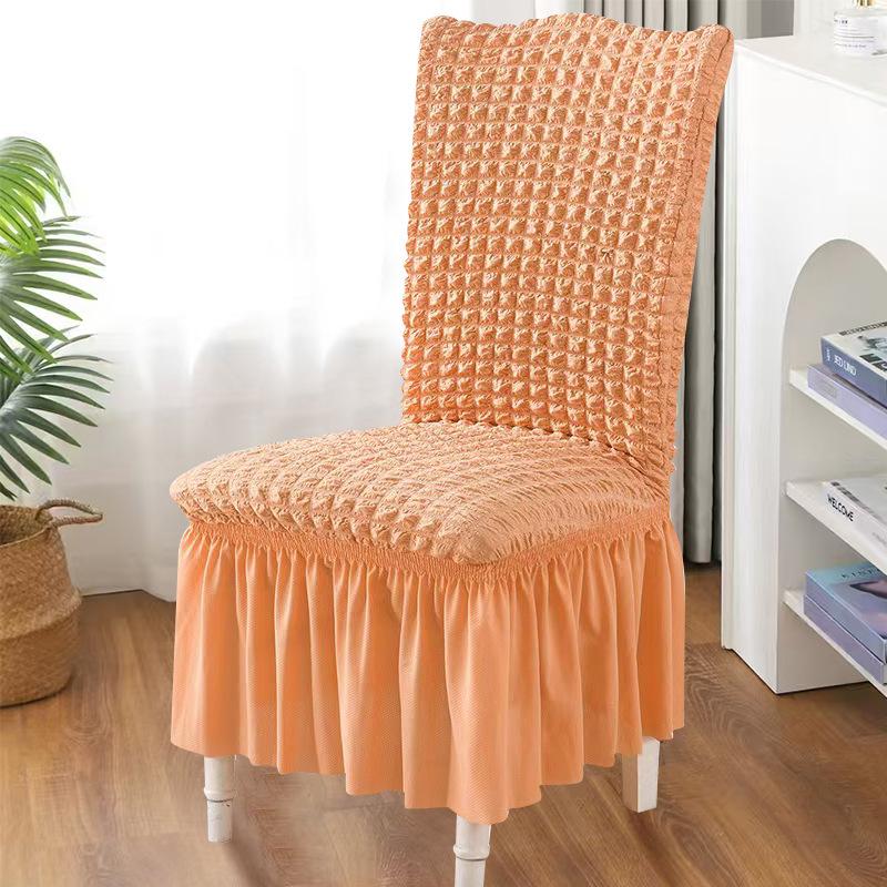 Thickened Three-Dimensional Seersucker Elastic Chair Cover with Short Skirt