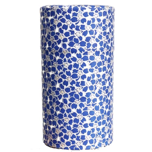 Kitusako Kyoto-made Yuzen Paper Tea Canister with Cherry Blossom Pattern [Prevents Tea Leaf Deterioration] / Tea Caddy, Tea Canister, Tea Container, T
