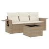 VidaXL Salon de Jardin avec Coussins 4 pcs, Canapés de Terrasse, Ensemble de Meubles de Patio, Mobilier d'Extérieur, Beige 3252205