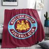 1 Peça Manta de Flanela com Estampa do West Ham United, Alta qualidade Todas as Estações, Decoração de Casa, Calor e Conforto, Perfeita para Presentes de Natal