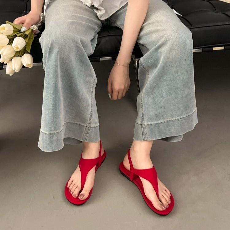 Fashion Retro Flat-bottomed Roman Comfortable Flip-flops for Women In 2025 Summer, New Casual and Fashionable Soft-soled Slippers