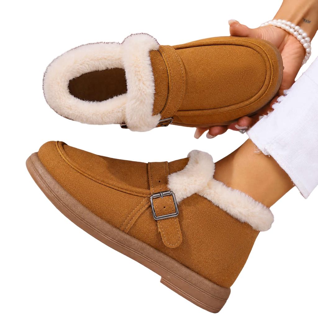 Women's Winter Snow Boots with, Thick Warm Padding and Closure - Fashion Short Boots